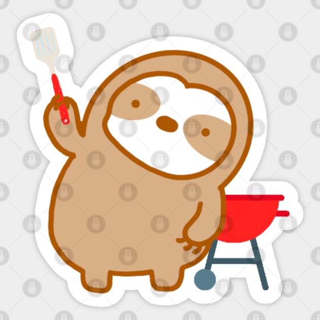 Cute Barbecue Sloth Sticker by theslothinme